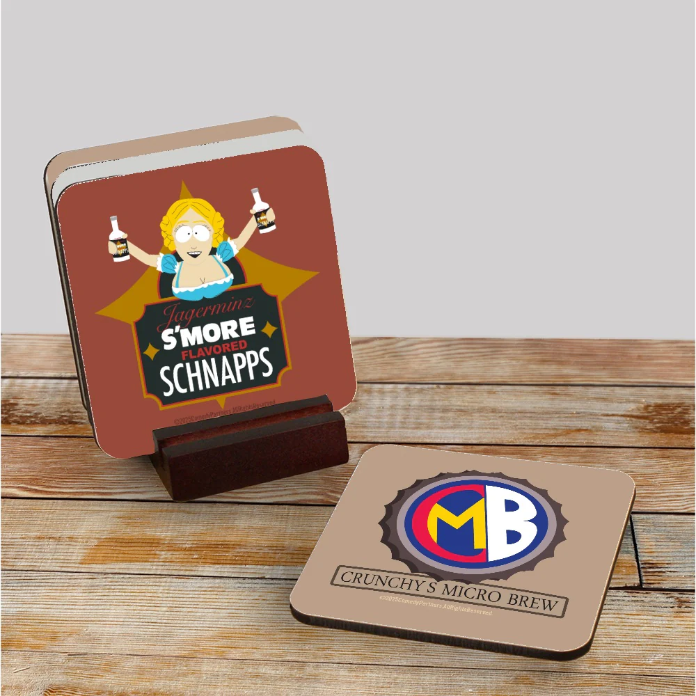South Park Drink Coasters with Mahogany Holder - Image 3