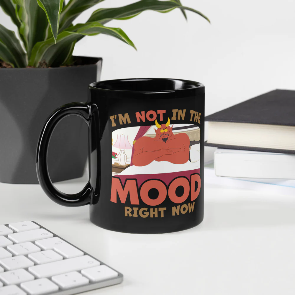 South Park Satan I'm Not In The Mood Black Glossy Mug - Image 3