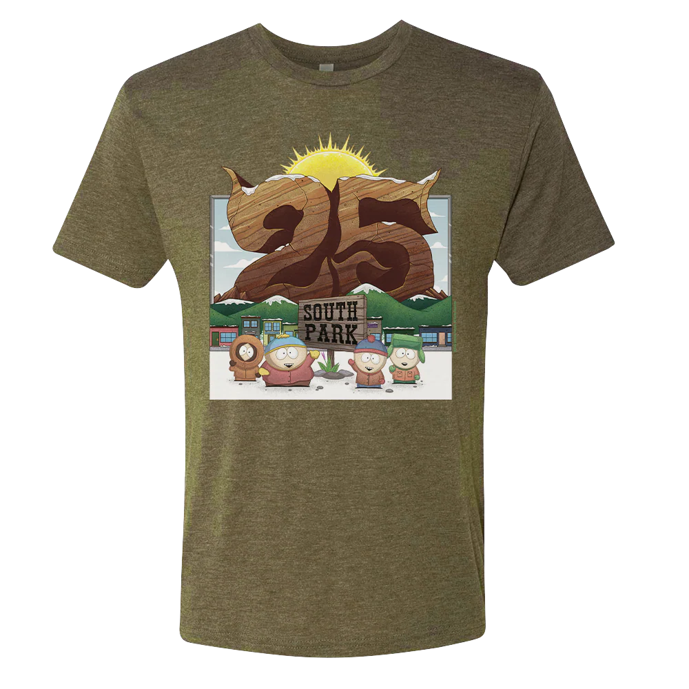 South Park Season 25 Logo Men's Tri-Blend T-Shirt - Image 3